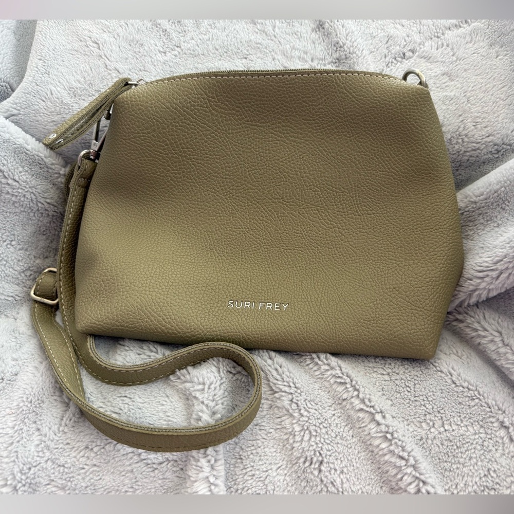 Suri Frey Olive Beige  Vegan Leather Crossbody Shoulder Bag